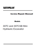 Caterpillar Cat 307CSB Mini Hydraulic Excavator (Prefix BCM) Service Repair Manual (BCM00001 and up)