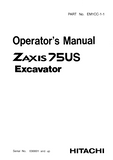 HITACHI ZAXIS 75US EXCAVATOR Operator manual SN: 030001 and up