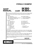 Kobelco SK220 Crawler Excavator Service Repair Manual (LQ-02214 ～, LL-01852 ～)