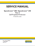 New Holland Speedrower 240 Tier 3 Self-Propelled Windrower Service Repair Manual (PIN YEG675001 and above)