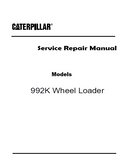 Caterpillar Cat 992K Wheel Loader (Prefix ZMX) Service Repair Manual (ZMX00001 and up)