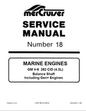 MERCURY MERCRUISER MARINE ENGINE GM V6 262 CID (4.3L) BALANCE SHAFT 1996 Service Repair Manual