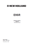 New Holland E9SR Mini Excavator Service Repair Manual