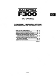 Daihatsu F300 (HD-Engine) Service Repair Manual