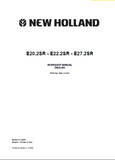 New Holland E27.2SR Hydraulic Excavator Service Repair Manual