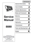 JCB 8080 Midi Excavator Service Repair Manual SN:1024000 Onwards