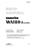 Komatsu WA180-3 (EU-SPEC.) Wheel Loader Service Repair Manual SN:53001 and up
