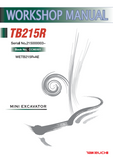 Takeuchi TB215R Mini Excavator Service Repair Workshop Manual (Serial No. 215000003 and up)