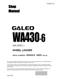 Komatsu WA430-6 Galeo Wheel Loader Service Repair Manual SN:65001 and up