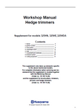 Husqvarna Hedgetrimmers 325HE Service Repair Manual