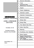Liebherr A934B Litronic Hydraulic Excavator Service Repair Manual SN：13204 and up