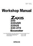 HITACHI ZAXIS 225USLC EXCAVATOR Service Repair Manual