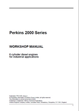 PERKINS 2000 SERIES 2006 DIESEL ENGINE(model 2006TAG2)Service Repair Manual