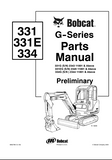 Bobcat 334G Excavator Parts Catalogue Manual S/N 234411001 and Above