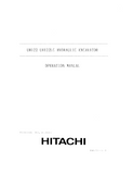 Hitachi UH122 Hydraulic Excavator operator’s manual Serial No. 0125 and up