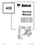 BOBCAT 435 COMPACT EXCAVATOR Service Repair Manual S/N 563211001 & Above