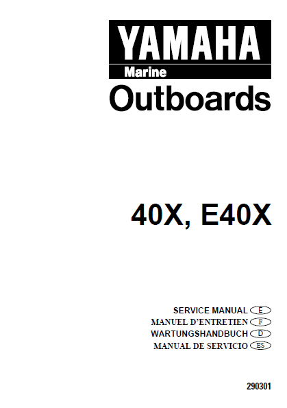 YAMAHA OUTBOARD 40XW, E40XW Service Repair Manual L: 400101-