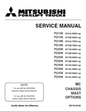 Mitsubishi FD18K MC Forklift Trucks Chassis, Mast and Options Service Repair Manual SN:EF16B-75001-UP