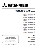Mitsubishi FG18K MC Forklift Trucks Chassis, Mast and Options Service Repair Manual SN:EF31A-75001-UP