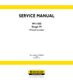 New Holland W110D XR TIER4B WHEEL LOADER Service Repair Manual