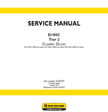 New Holland D180C Tier 2 Crawler Dozer Service Repair Manual (PIN NEDC18000 and above)