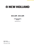 New Holland E40.2SR Hydraulic Excavator Service Repair Manual