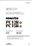 Komatsu PC15R-8 Hydraulic Excavator Service Repair Manual SN: 10001 and up