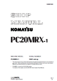 Komatsu PC20MRX-1 Hydraulic Excavator Service Repair Manual (Komatsu PC20MRX-1 – 10001 and up)
