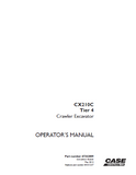 CASE CX210C TIER 4 CRAWLER EXCAVATOR operator’s manual