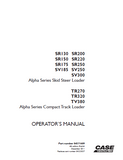 CASE SR130 SKID STEER LOADER operation manual