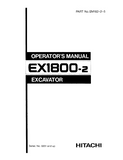 Hitachi EX1800-2 Excavator operator’s manual Serial No. 0201 and up