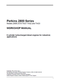 PERKINS 2800 SERIES 2806C-E18 TAG2 DIESEL ENGINE Service Repair Manual