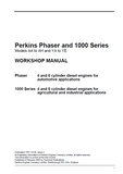 PERKINS PHASER AND 1000 SERIES MODELS YE DIESEL ENGINE Service Repair Manual