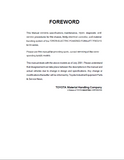 Toyota 30-7FBCU15 Forklift Service Repair Manual