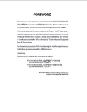 Toyota 7FGCSU20 Forklift Service Repair Manual