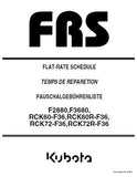 Kubota F2880 Parts Catalogue Manual