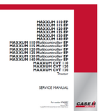 CASE IH MAXXUM CVT 120 International Region F4DFE413B*A Tractor Service Repair Manual