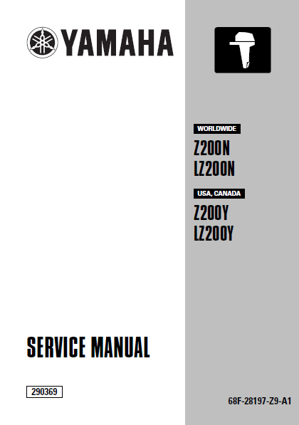 YAMAHA OUTBOARD Z200NETO, Z200TR Service Repair Manual X: 100101 -
