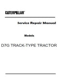 Caterpillar Cat D7G TRACK-TYPE TRACTOR (Prefix 92V) Service Repair Manual (92V11898 and up)