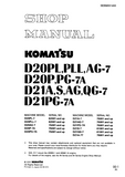 Komatsu D21A-7 Dozer Bulldozer Service Repair Manual S/N 75001 and up
