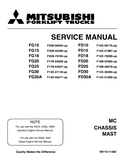Mitsubishi FD35A Forklift Trucks Service Repair Manual SN: F14C-60173