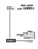 KOBELCO LK850 II WHEEL LOADER Service Repair Manual