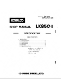 KOBELCO LK850 II WHEEL LOADER Service Repair Manual