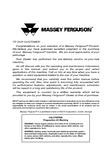 Massey Ferguson 9540 9560 Combine Operator manual (Serial No. AGCM95600CHC18101 and Up)