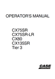 CASE CX75SR Tier 3 Crawler Excavator Operator manual