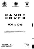 1980 Range Rover Service Repair Manual