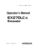 Hitachi EX270LC-5 Excavator operator’s manual Serial No. 010505 and up