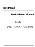 Caterpillar Cat D4E TRACK TRACTOR (Prefix 2CB) Service Repair Manual (2CB00001 and UP)