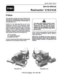 Toro Reelmaster 216-D Mower Service Repair Manual
