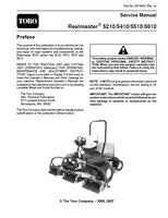 Toro Reelmaster 5210 Mower Service Repair Manual
